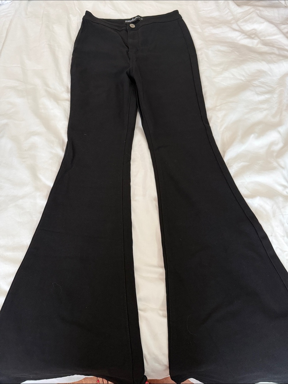 Black Flared Knit Pants willow boutique